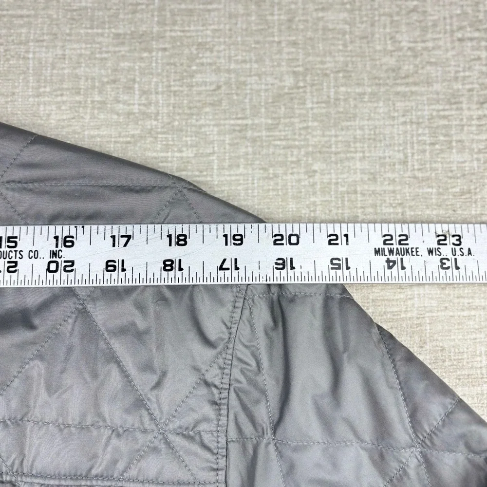 LL Bean Mens XXL Tall Quilted Shirt Jacket Gray Insulated Snap Front 518107